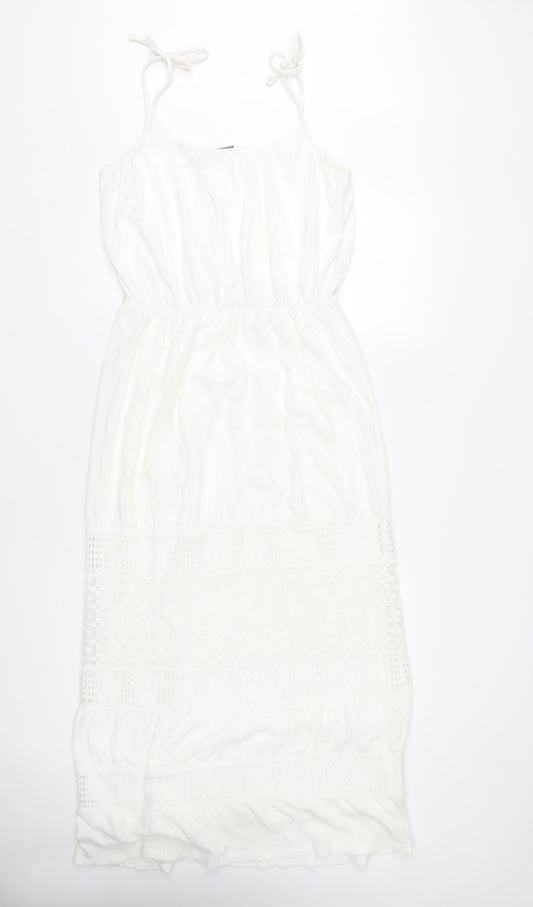 Oasis Women's White Long Slip Dress S Bohemian
