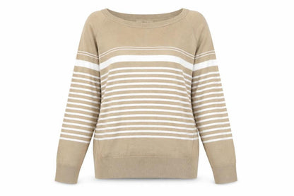 Next Women's Beige Striped Pullover Jumper Size 10