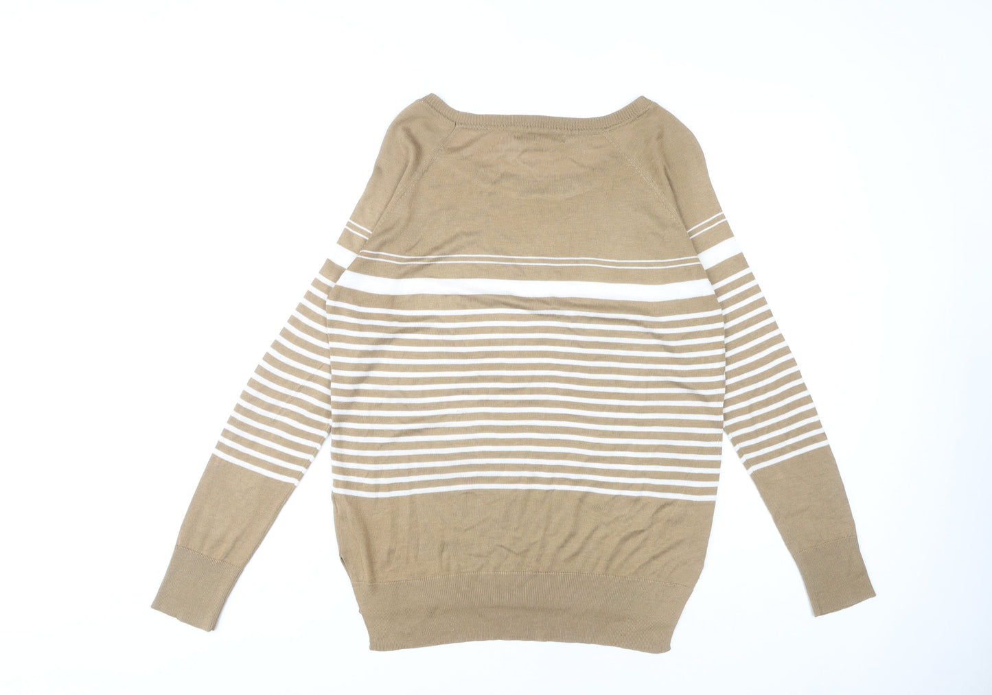 Next Women's Beige Striped Pullover Jumper Size 10