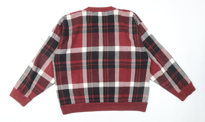 Tommy Hilfiger Men's Red XL Plaid Pullover Jumper