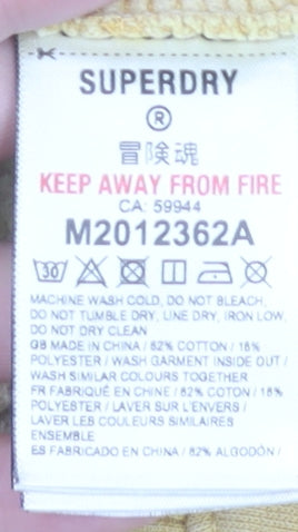 Superdry Women's Yellow Pullover Hoodie, Size S, Casual