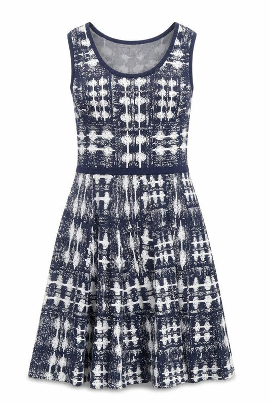 Grace Dresses Women's White M Geometric Sleeveless Dress