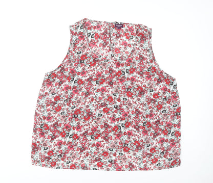 New Look Women's Floral Sleeveless Blouse, Size 24, Summer