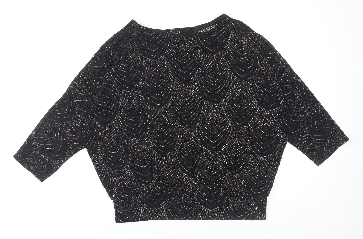Womens UK Size 12 Dorothy Perkins Black Tunic Blouse