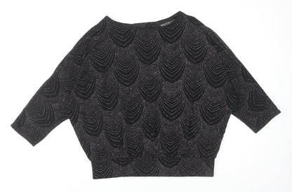 Womens UK Size 12 Dorothy Perkins Black Tunic Blouse