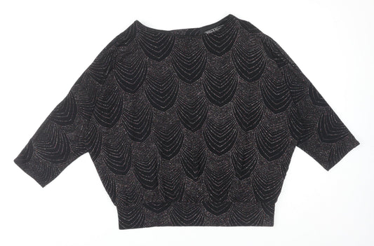 Womens UK Size 12 Dorothy Perkins Black Tunic Blouse