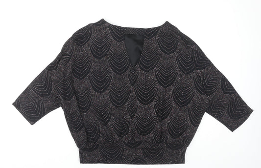 Womens UK Size 12 Dorothy Perkins Black Tunic Blouse