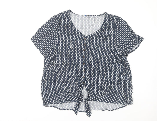 Cotton Traders Women's Blue Viscose Blouse Size 20