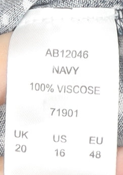 Cotton Traders Women's Blue Viscose Blouse Size 20