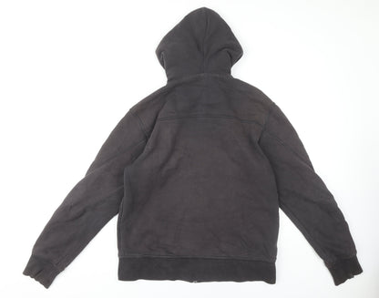 White Stuff Men's Black Hoodie M - Full Zip, Cotton