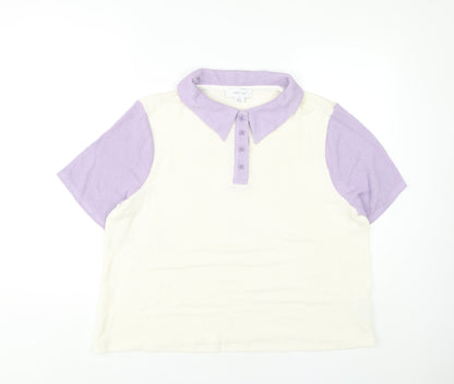 Womens UK Size 20 Lost Ink Multicoloured Basic Polo