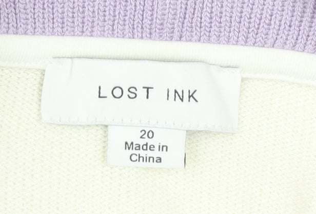 Womens UK Size 20 Lost Ink Multicoloured Basic Polo