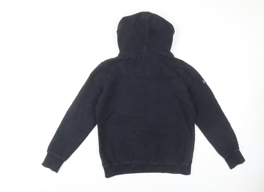 Superdry Women's Navy Pullover Hoodie, Size 14, Cotton Blend