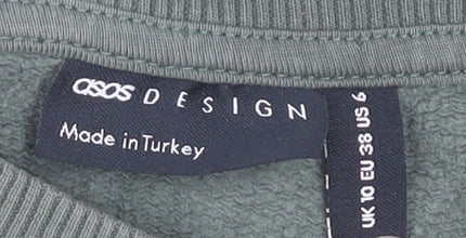 Womens UK Size 10 ASOS Green Pullover Sweatshirt