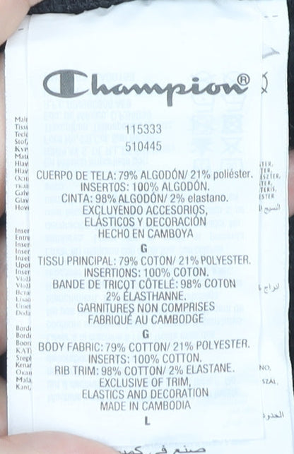 Champion Unisex Black Hoodie L Pullover Casual Gym