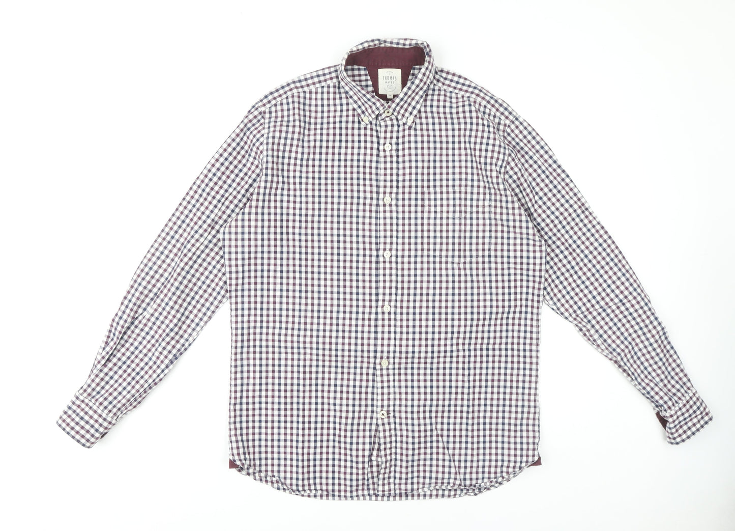 T.M.Lewin Men's Multicoloured Check Shirt M Regular
