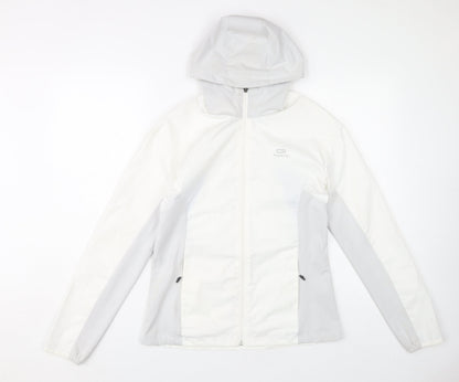 Womens UK Size XS DECATHLON White Windbreaker Coat