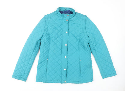 Womens UK Size 10 DASH Blue Quilted Coat