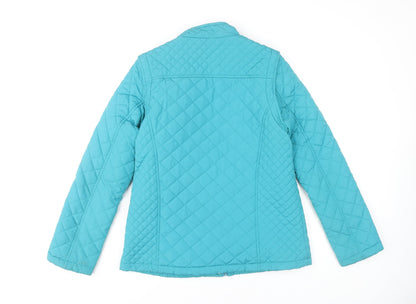 Womens UK Size 10 DASH Blue Quilted Coat