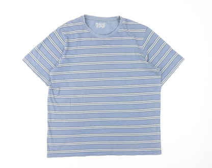 Maine New England Men’s Blue Striped Cotton T-Shirt S