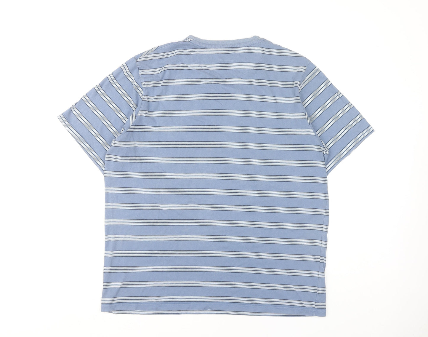 Maine New England Men’s Blue Striped Cotton T-Shirt S