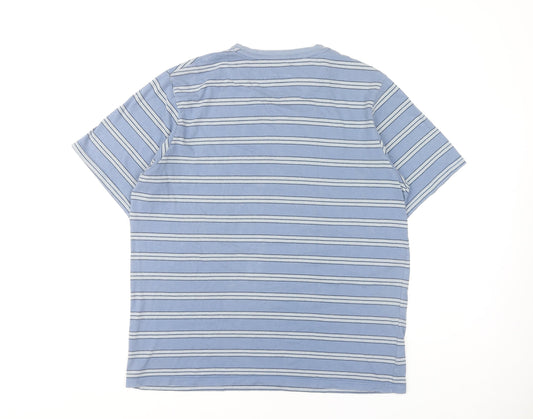 Maine New England Men’s Blue Striped Cotton T-Shirt S