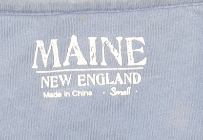 Maine New England Men’s Blue Striped Cotton T-Shirt S
