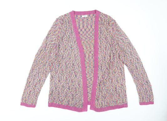 Cotton Traders Women's Multicoloured Open Front Cardigan Size 14/16
