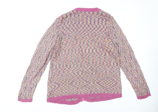 Cotton Traders Women's Multicoloured Open Front Cardigan Size 14/16
