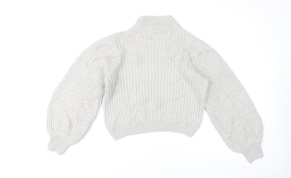 Womens UK Size 2XS NA-KD Grey Pullover Jumper