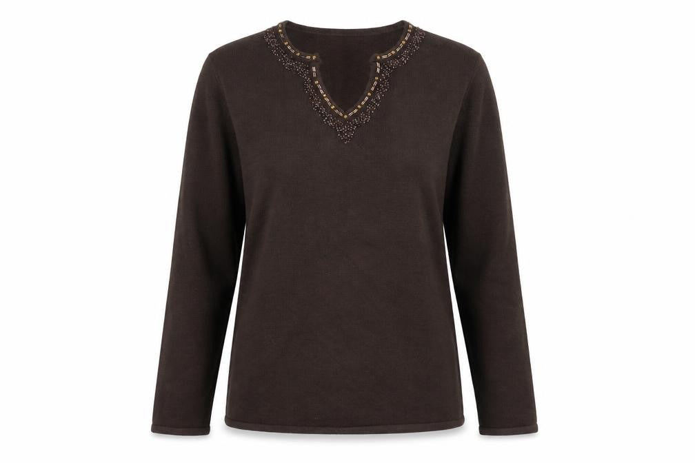 Womens UK Size M Style by EWM Brown Pullover Jumper