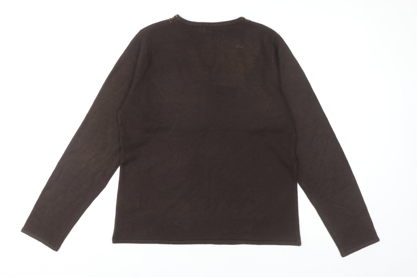 Womens UK Size M Style by EWM Brown Pullover Jumper