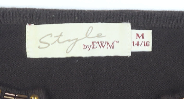 Womens UK Size M Style by EWM Brown Pullover Jumper