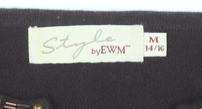 Womens UK Size M Style by EWM Brown Pullover Jumper