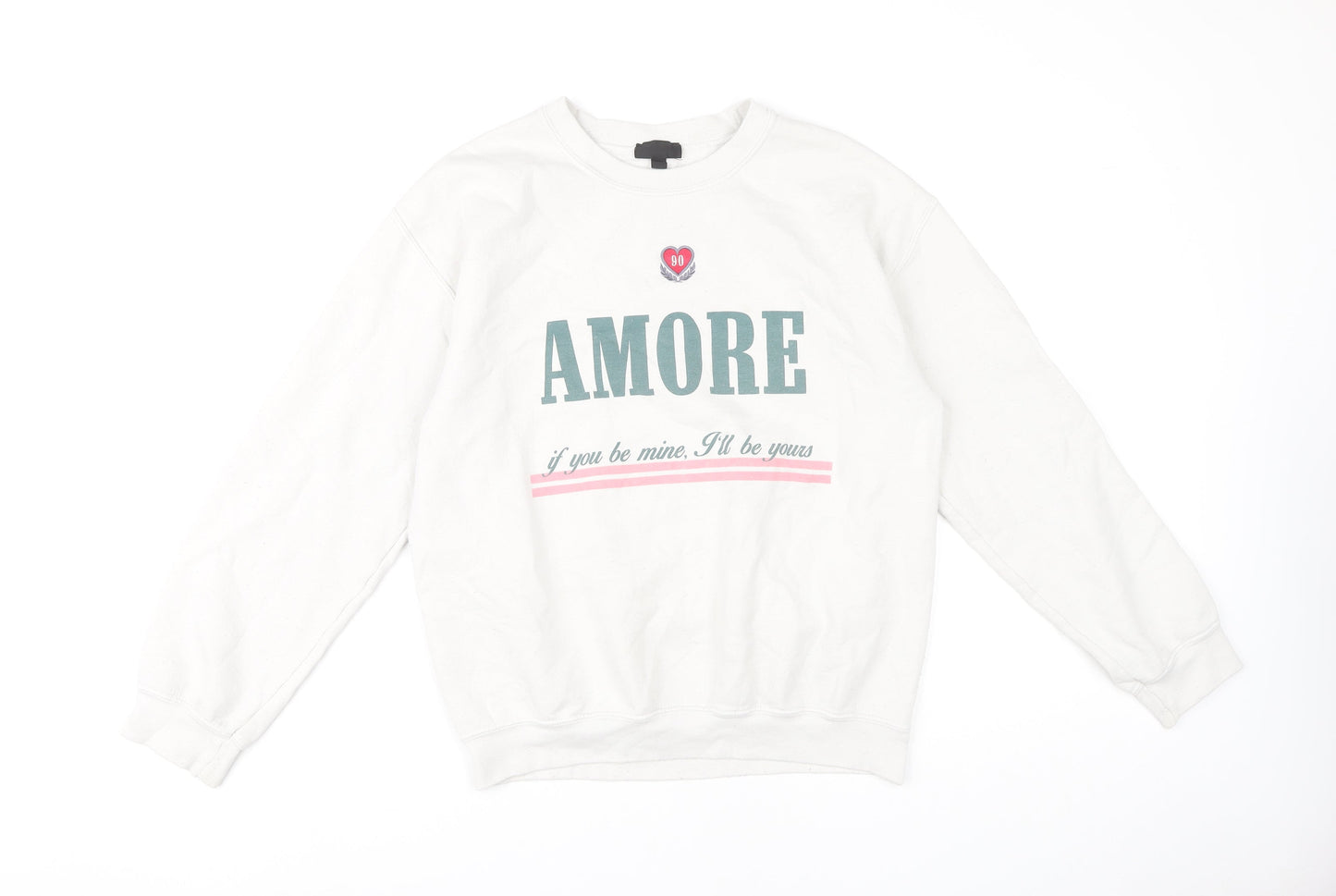 Topshop Women's White Pullover Sweatshirt M