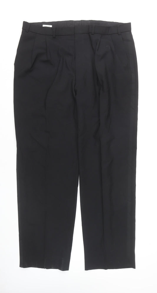 Marks and Spencer Men's Black 38 Trousers