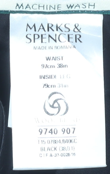 Marks and Spencer Men's Black 38 Trousers