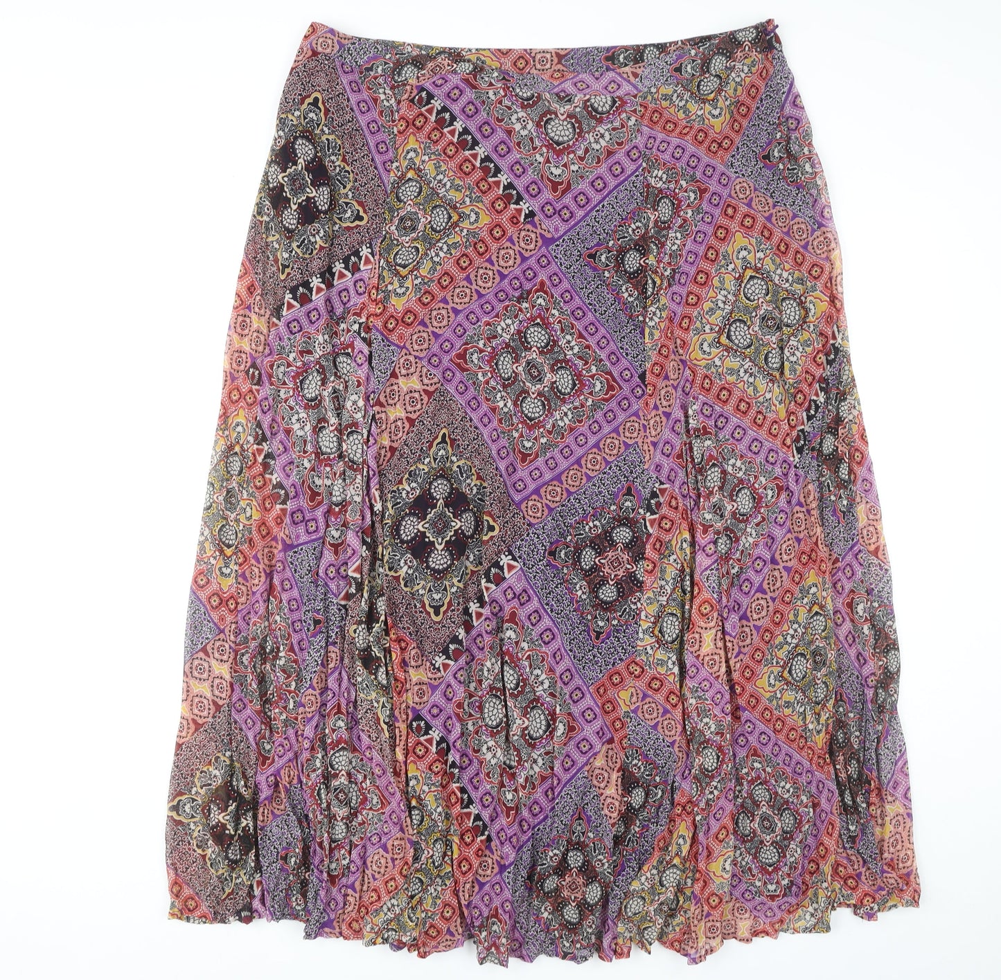 Marks and Spencer Geometric Midi Skirt, Multicoloured, Size 20