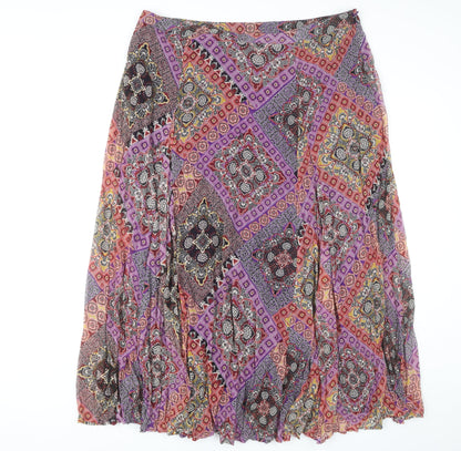 Marks and Spencer Geometric Midi Skirt, Multicoloured, Size 20
