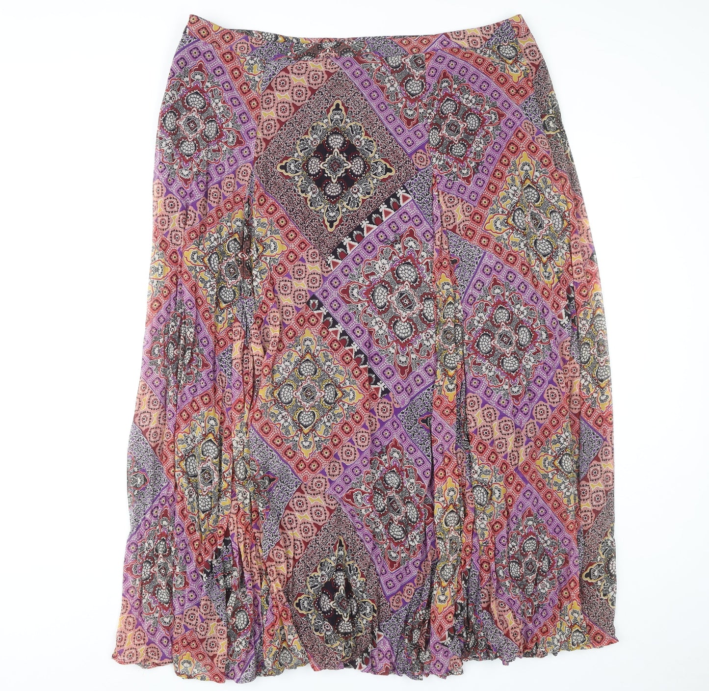 Marks and Spencer Geometric Midi Skirt, Multicoloured, Size 20