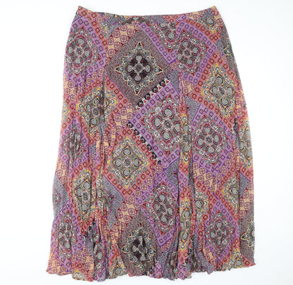 Marks and Spencer Geometric Midi Skirt, Multicoloured, Size 20