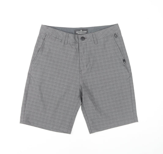 Quiksilver Men's Grey Check Shorts, Size 29