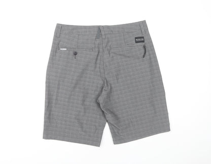 Quiksilver Men's Grey Check Shorts, Size 29
