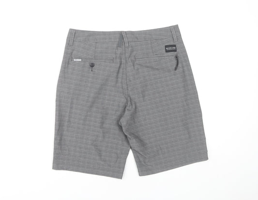 Quiksilver Men's Grey Check Shorts, Size 29