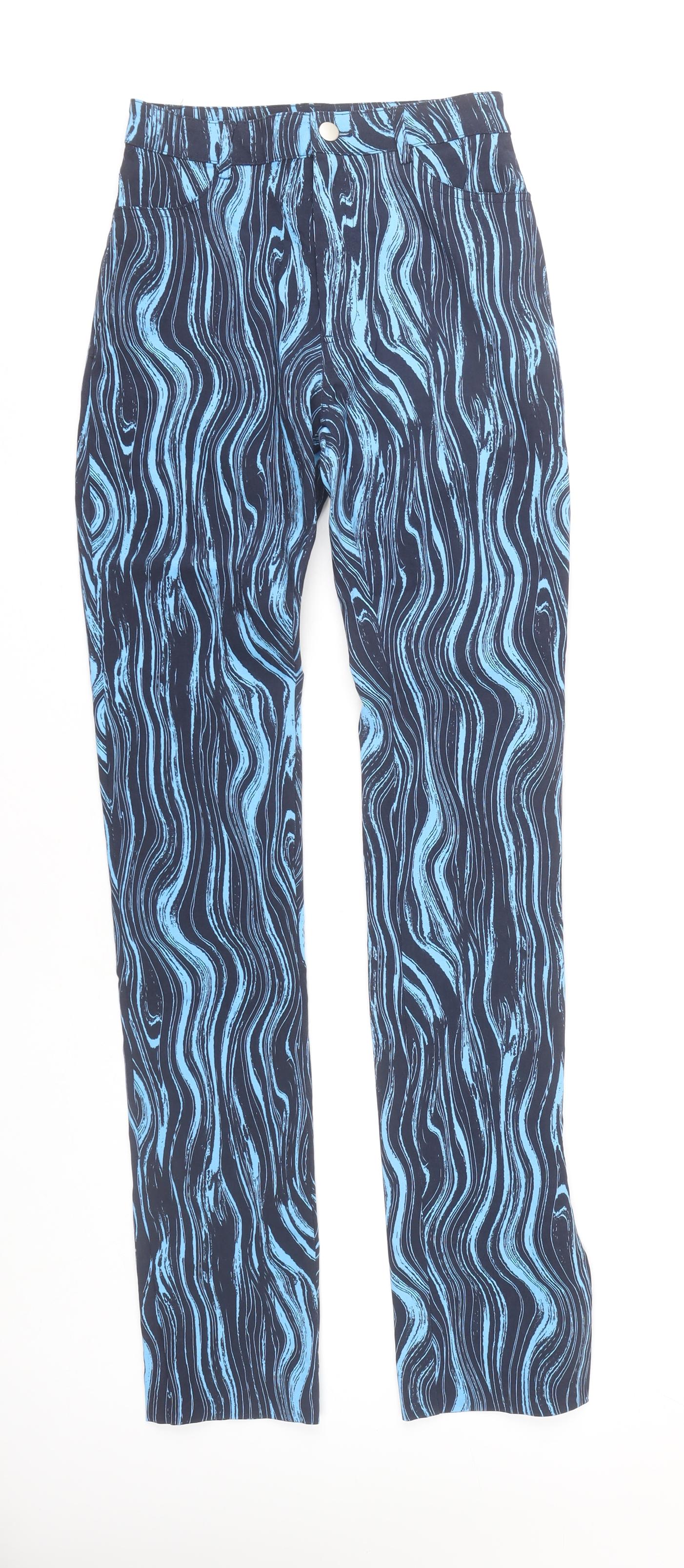 Womens UK Size 10 Monki Regular Fit Casual Blue Trousers