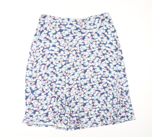 Marks and Spencer Women's Blue Floral A-Line Skirt 20