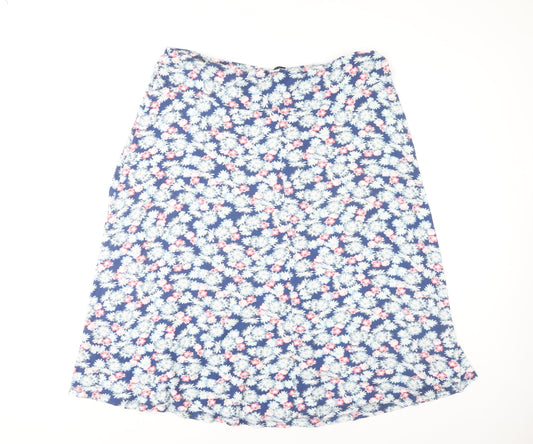 Marks and Spencer Women's Blue Floral A-Line Skirt 20