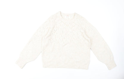 Womens UK Size 14 Marks and Spencer Ivory Pullover Jumper