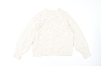 Womens UK Size 14 Marks and Spencer Ivory Pullover Jumper