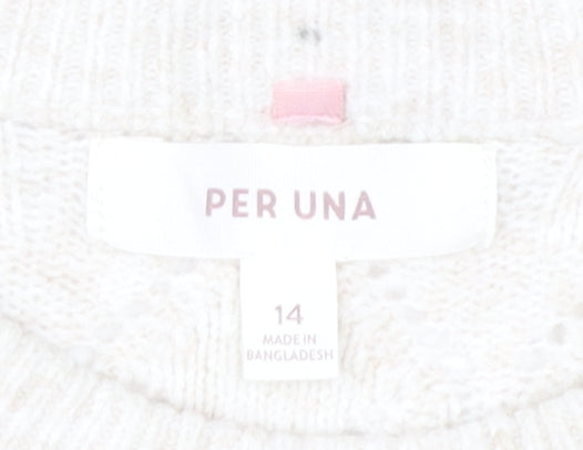 Womens UK Size 14 Marks and Spencer Ivory Pullover Jumper
